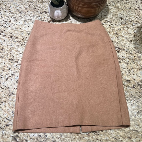 J Crew Tan Camel Wool Blend The Pencil Skirt 2 - Picture 2 of 9